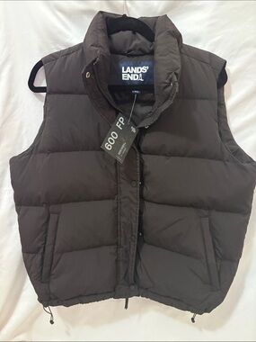 Lands' End Men's Black 600 Fill Power Down Vest